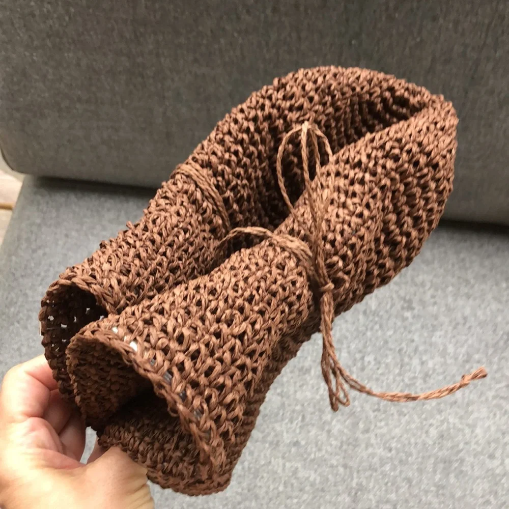 NWT! - Wide Brim Foldable Paper Straw Sun Hat - Picture 2 of 6